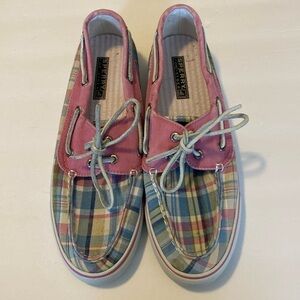 Sperry pink and blue topsiders women’s shoe size 8 1/2